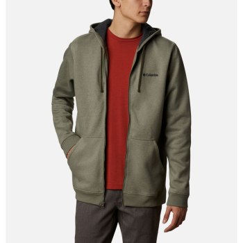 Columbia Hart Mountain Full Zip Big, Sudaderas Con Capucha Grises Verdes Para Hombre | 832097-KJN